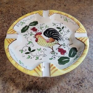 Vintage Early Provincial By Ucagco Rooster Ashtray